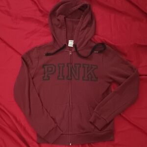 PINK Victoria's Secret Burgundy Hoodie Woman's Size XS Good Condition